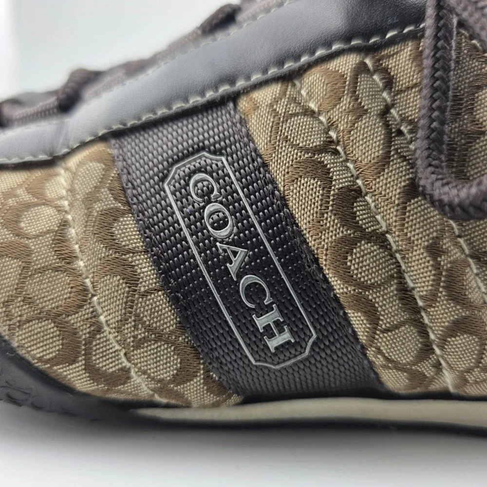 Coach Kelsie Signature‎ C Monogram Sneakers Women's 6.5 Canvas Leather Lace Up